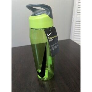 Nike Hypercharge Straw Gym Sports Green Black Water Bottle 32 oz  BPA FREE